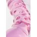 Двусторонний розовый фаллос с рёбрами и точками - 20,5 см.