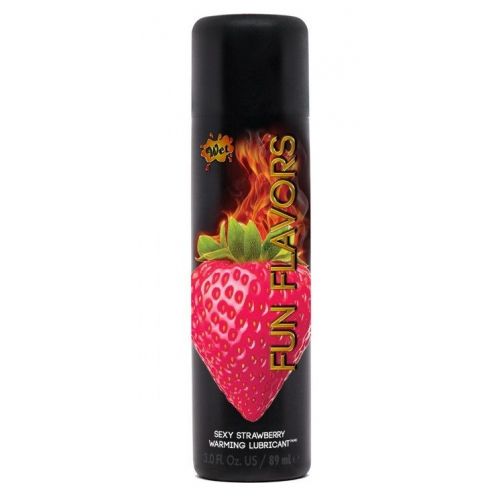 Разогревающий лубрикант Fun Flavors 4-in-1 Sexy Strawberry с ароматом клубники - 89 мл.