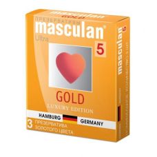 Презервативы Masculan Ultra 5 Gold с ароматом ванили - 3 шт.