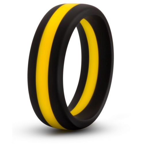 Черно-желтое силиконовое эрекционное кольцо Silicone Go Pro Cock Ring