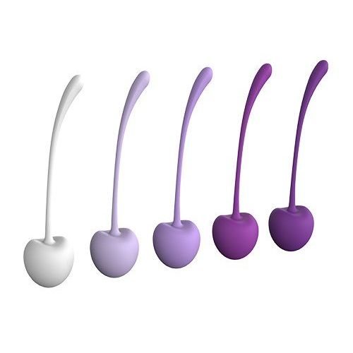 Набор из 5 фиолетово-белых шариков CHERRY KEGEL EXERCISERS Набор из 5 фиолетово-белых шариков CHERRY KEGEL EXERCISERS
