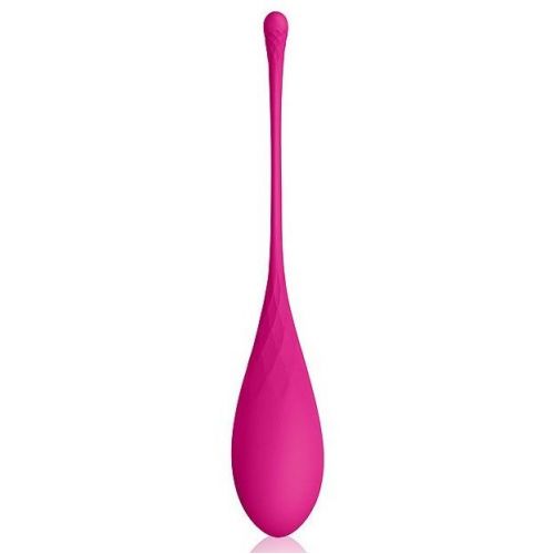 Розовый каплевидный вагинальный шарик со шнурочком