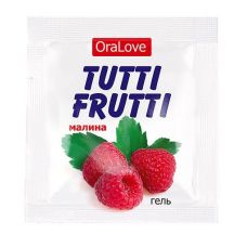 Пробник гель-смазки Tutti-frutti с малиновым вкусом - 4 гр.