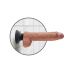 Кофейный вибромассажер 10  Vibrating Cock with Balls - 25,4 см.