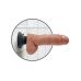 Кофейный вибромассажер со съёмной присоской 8  Vibrating Cock with Balls - 20,3 см.