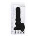 Черный вибратор с волнообразным движением Silicone Vibrating   Squirming Plug with Remote Control - 19,5 см.