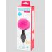 Черная анальная пробка с розовым хвостом Medium Bunny Tail Butt Plug
