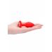Красная анальная пробка с прозрачным стразом Diamond Heart Butt Plug - 7,3 см.