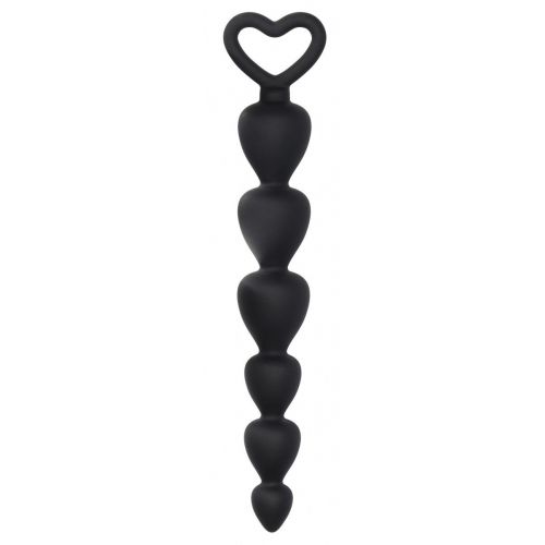 Черная анальная елочка Silicone Anal Beads - 17,5 см.
