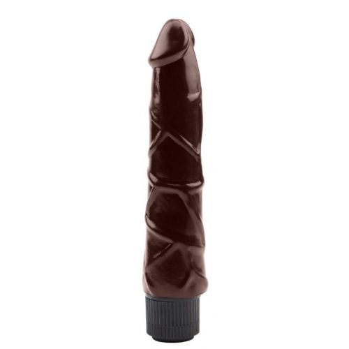 Коричневый вибратор-реалистик Ignite Vibrating Cock - 21,5 см.