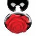 Серебристая анальная пробка с розой Red Rose Butt Plug - 8 см.