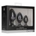 Набор из 3 черных анальных пробок Rippled Butt Plug Set