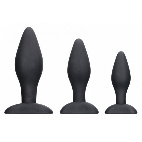 Набор из 3 черных анальных пробок Apex Butt Plug Set