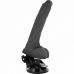 Черный вибратор на мощной присоске Basecock Realistic Vibrator Remote Control - 18,5 см.