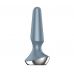 Серая анальная пробка с вибрацией Satisfyer Plug-ilicious 2 - 14 см.