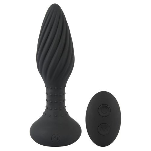 Черная анальная вибровтулка Remote Controlled Butt Plug - 15,1 см.