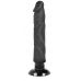 Черный вибратор на присоске Basecock Realistic Vibrator 2in1 - 20 см.
