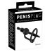 Черный силиконовый дилятор с вибрацией и кольцом PenisPlug with a Glans Ring   Vibration