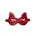 Красная маска из натуральной кожи с белым мехом на ушках