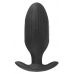 Черная анальная втулка с вибрацией и электростимуляцией Vibrating E-Stim Butt Plug - 9,2 см.