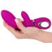 Лиловый вибратор с клиторальным отростком Super Soft Silicone Rabbit Vibrator - 20,2 см.