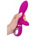 Лиловый вибратор с клиторальным отростком Super Soft Silicone Rabbit Vibrator - 20,2 см.
