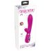 Лиловый вибратор с клиторальным отростком Super Soft Silicone Rabbit Vibrator - 20,2 см.
