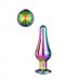 Радужная анальная пробка с кристаллом Coloured Pleasure Plug S - 9 см.
