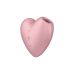 Розовый вибромассажер Cutie Heart с вакуум-волновой стимуляцией