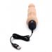 Телесный вибратор-раелистик с клиторальными лепестками 7  Realistic Vibrator - 21,5 см.