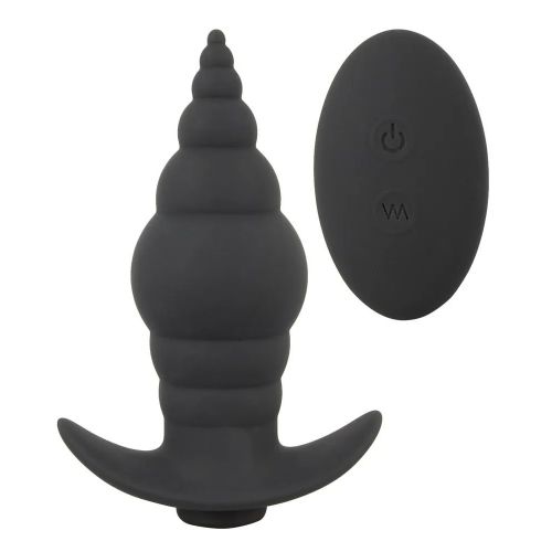 Черная анальная вибропробка RC Butt Plug - 9,6 см.