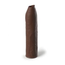 Коричневая насадка-удлинитель Uncut Silicone Penis Enhancer - 17,8 см.