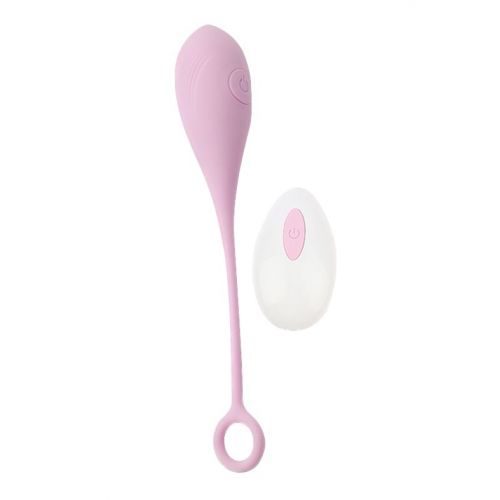 Розовое перезаряжаемое виброяйцо Basic Bullet Vibrator с пультом ДУ