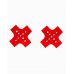 Красные пэстисы-кресты с клепками