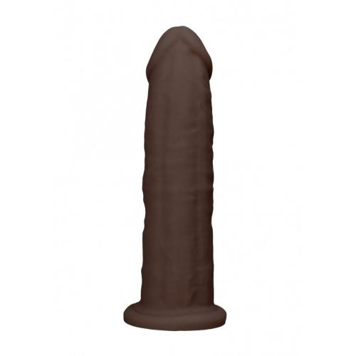 Коричневый фаллоимитатор без мошонки Silicone Dildo Without Balls - 22,8 см.