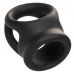 Черное тройное эрекционное кольцо Alpha Liquid Silicone Dual Cage   Ring