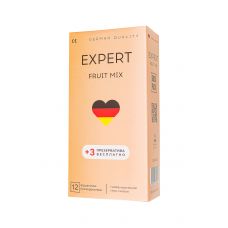 Ароматизированные презервативы EXPERT Fruit Mix - 12 шт.(+3 в подарок)