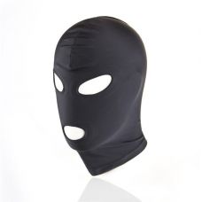Черный текстильный шлем с прорезью для глаз и рта
