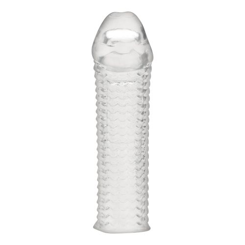 Текстурированная насадка на пенис Clear Textured Penis Enhancing Sleeve Extension - 16,5 см.