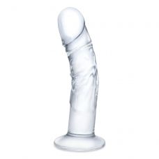 Стеклянный фаллоимитатор из стекла 7’’ Curved Realistic Glass Dildo With Veins - 15,9 см.