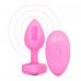 Розовый анальный плаг с кристаллом-сердцем Vibrating Heart Shape Jewel Plug S-M