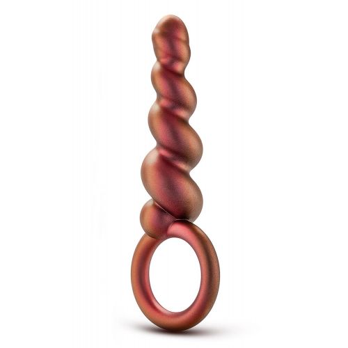 Коричневый анальный стимулятор Spiral Loop Copper Anal Plug - 13,3 см.