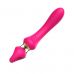 Розовый изогнутый вибромассажер Moon Vibrator - 21,1 см.