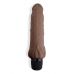 Коричневый вибратор с клиторальным выступом 7  Realistic Vibrator - 21,5 см.