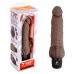 Коричневый вибратор с клиторальным выступом 7  Realistic Vibrator - 21,5 см.