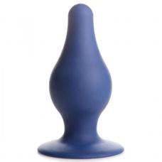 Синяя анальная пробка Squeezable Tapered Large Anal Plug - 10,4 см.