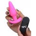 Розовая анальная вибропробка с пультом ДУ 21X Remote Control Vibrating Silicone Butt Plug - 10,4 см.