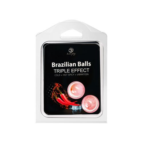 Набор из 2 шариков с массажным маслом Brazilian Balls с тройным эффектом