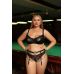 Черно-серебристый пояс для чулок plus size с цепочками