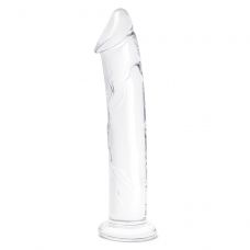 Большой стеклянный стимулятор 12’’ Glass Dildo With Veins   Flat Base - 28 см.